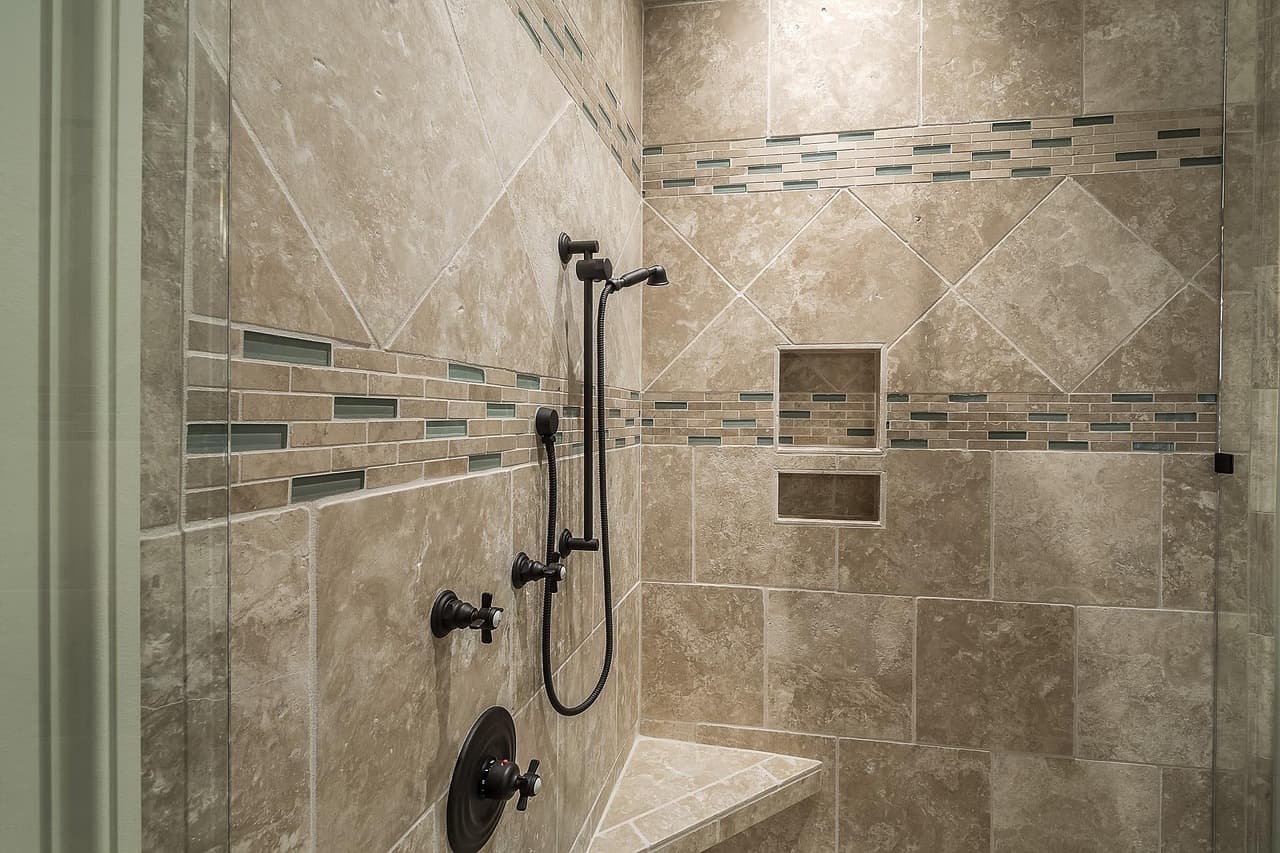 Modern walk-in shower